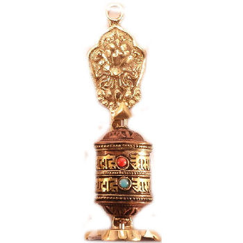 Prayer Wheel Lotus Symbol PW-019E